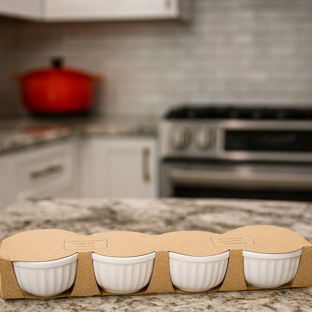 NIB Set of 4 Vintage Primagera  Souffle Dishes , Fruit Sauce Dipping Bowls - Picture 5 of 14